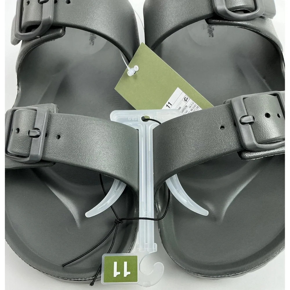 Goodfellow & Co.‎ Men's Two Band Buckle Slide Sandals - Dark Gray, Size 11